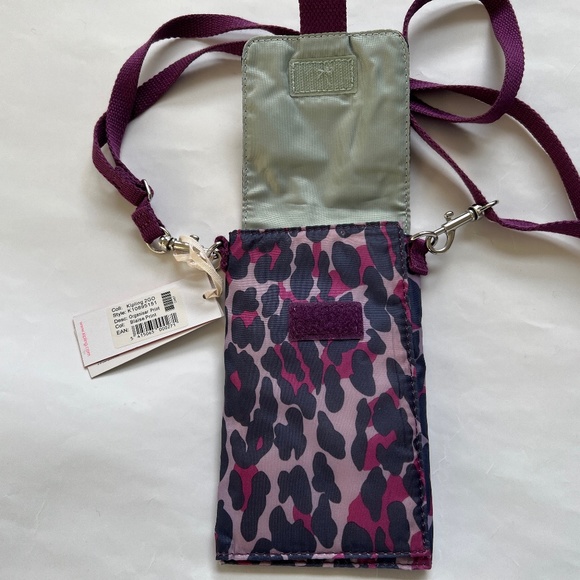 New Kipling Organiser Print Crossbody Shoulder Mini Bag Nylon Pink Camo NWT - Picture 4 of 7